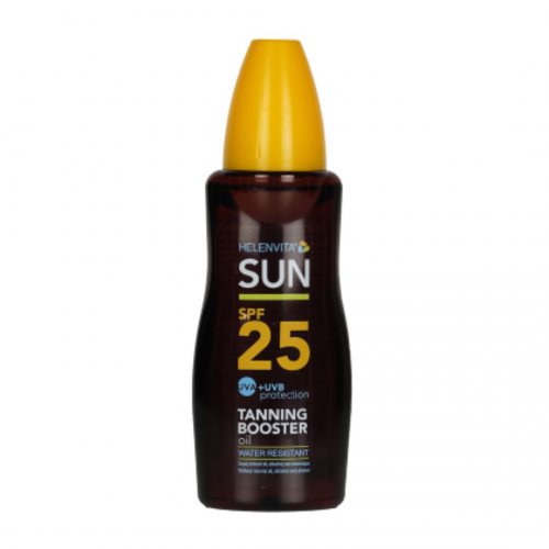 Helenvita Sun Tanning Booster Oil SPF25 Αδιάβροχο Αντηλιακό Λάδι Μεσσαίας Προστασίας, 200ml